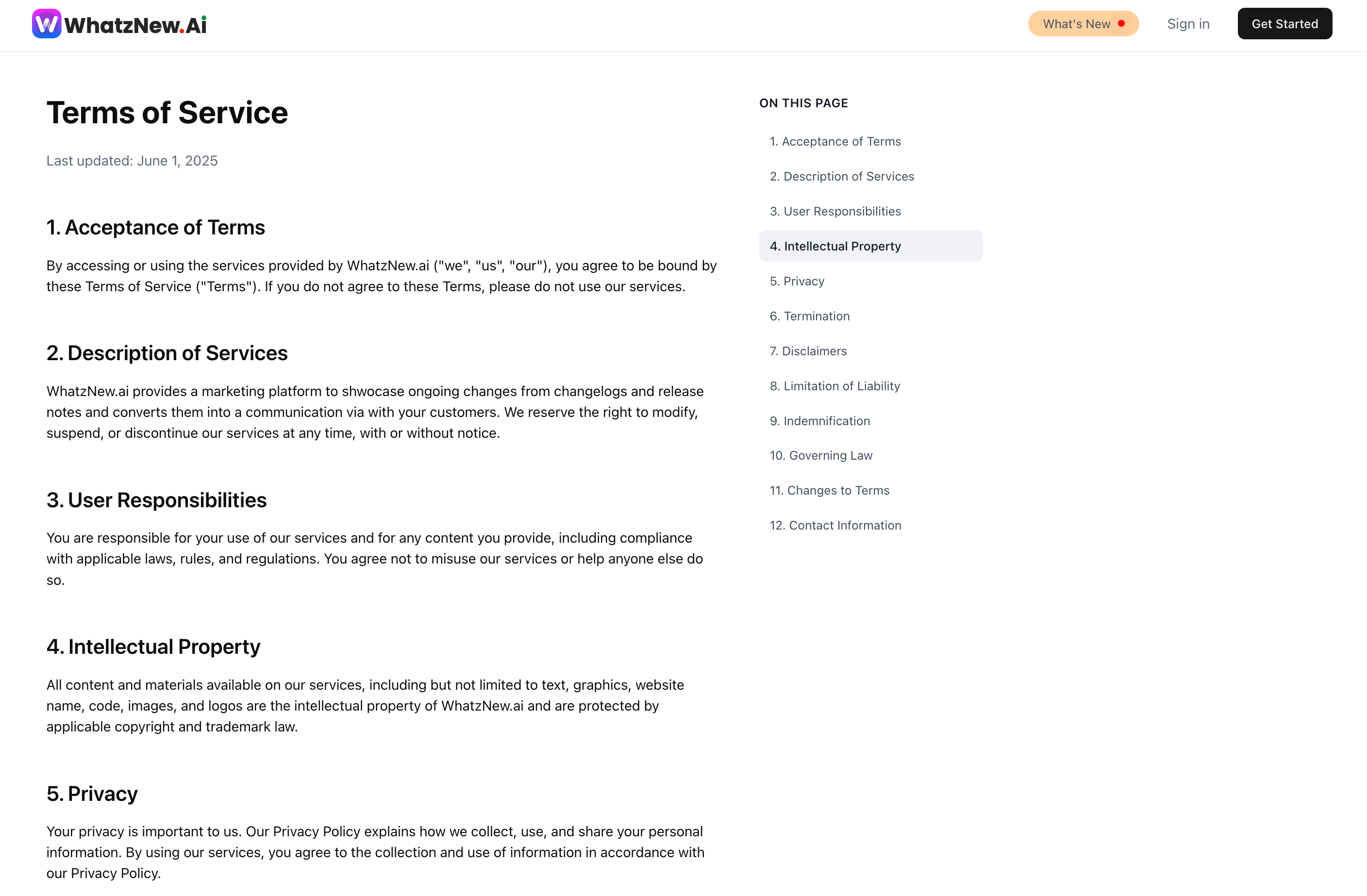 Right side in-policy navigation in a legal hub